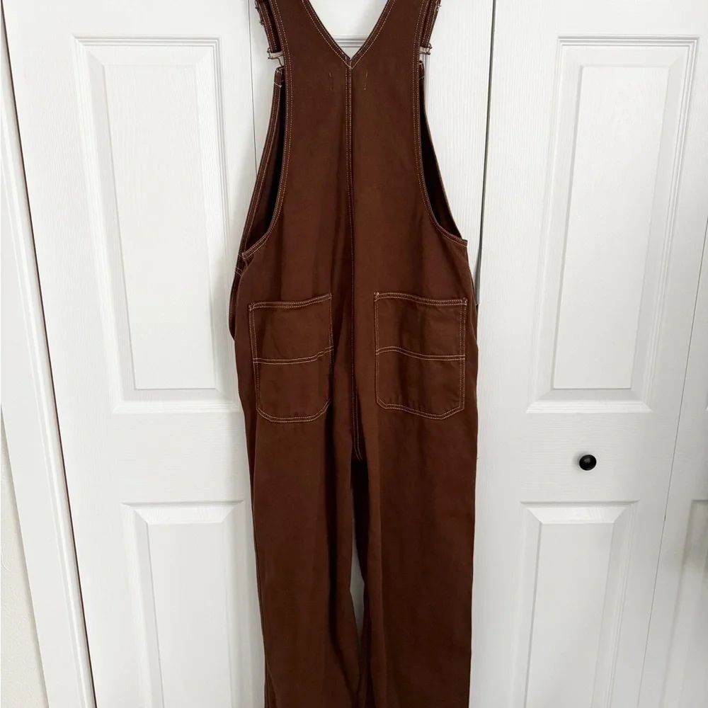Reformation Milo Utility Overalls Chocolate Brown size 8 - Picture 6 of 9